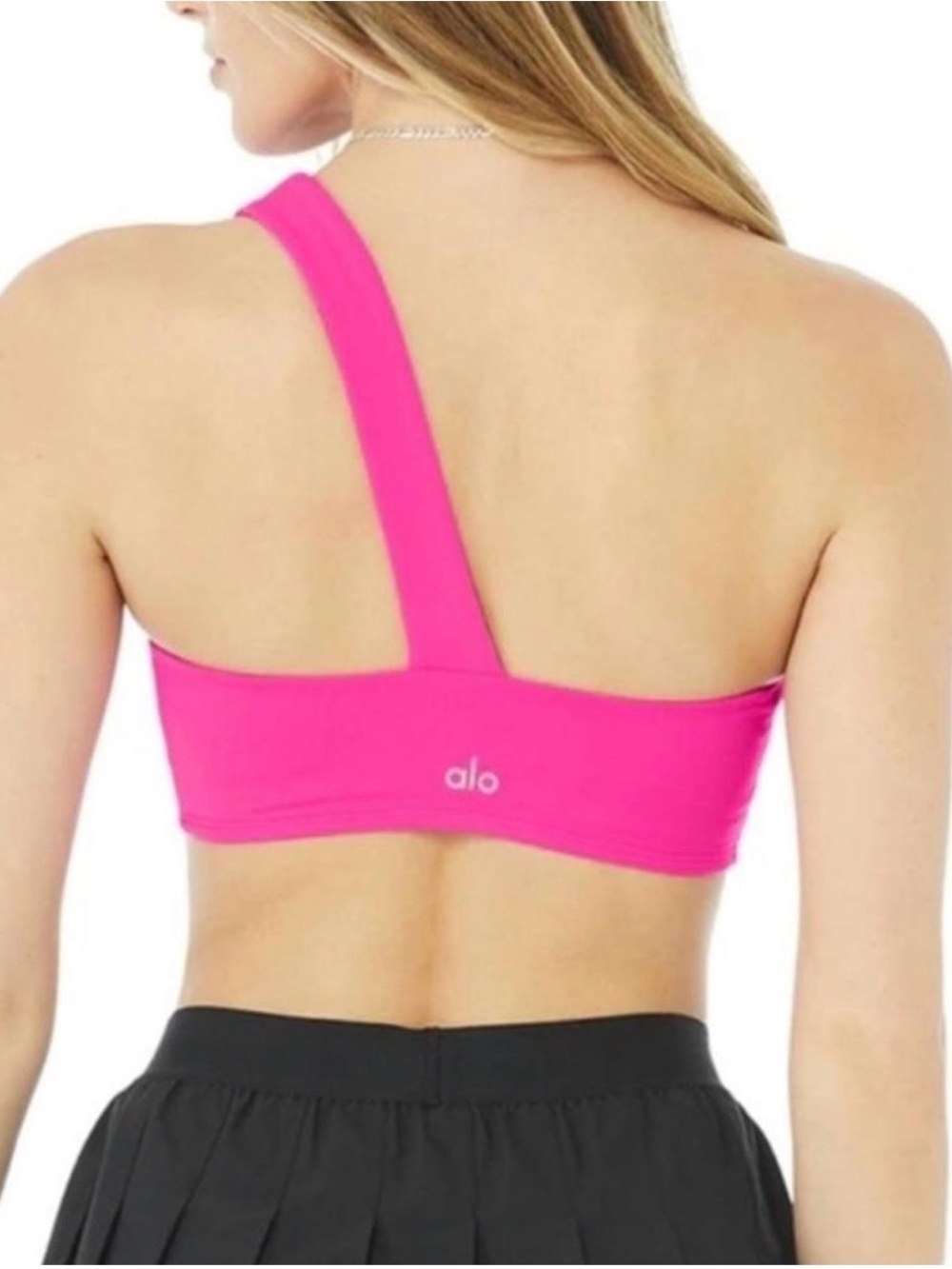 ALO Yoga One-Shoulder Sports Bra in Hot Pink